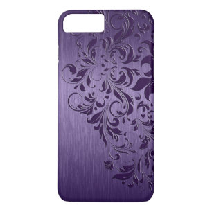 Funda Para iPhone 8 Plus/7 Plus Lazo púrpura de aluminio cepillado metálico