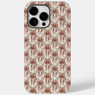 Funda Para iPhone 14 Pro Max De Case-Mate Lazos barrocos rosados elegantes Coquette Rosa Flo