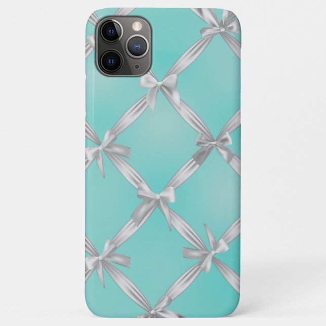 Funda De Case-Mate Para iPhone Lazos Blancos Azul Huevo de Robin Turquesa (Reverso)