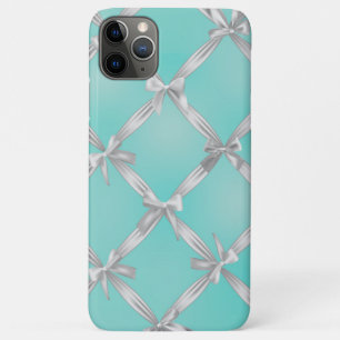 Funda Para iPhone 11 Pro Max Lazos Blancos Azul Turquesa Huevo de Robin