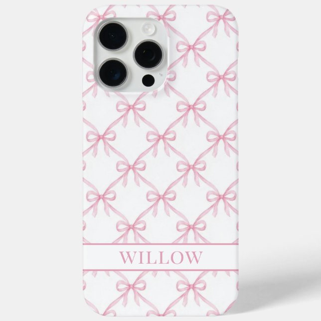 Funda De Case-Mate Para iPhone Lazos de acuarela de coqueta rosa (Reverso )