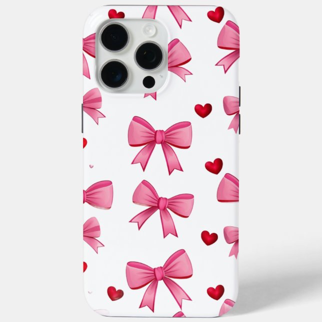 Funda De Case-Mate Para iPhone Lazos rosados (Reverso )