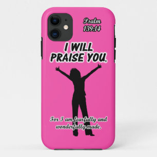 Funda Para iPhone 11 Le elogiaré - silueta del rosa del 139:14 del