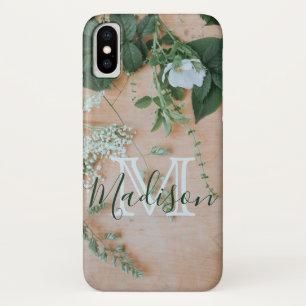 Funda Para iPhone X Leaf Natural Floral Madera Verde Guay Nombre inici