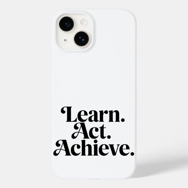 Funda De Case-Mate Para iPhone "Learn. Act. Achieve." - Art Typographique Minimal (Reverso )