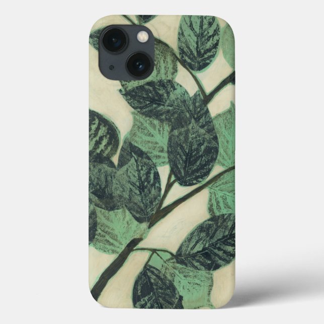 Funda De Case-Mate Para iPhone Leaves and Branches on Cream Background (Reverso)