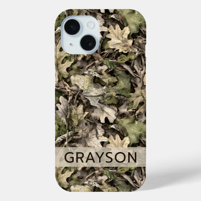 Funda De Case-Mate Para iPhone Leaves Camouflage Personalized (Reverso )
