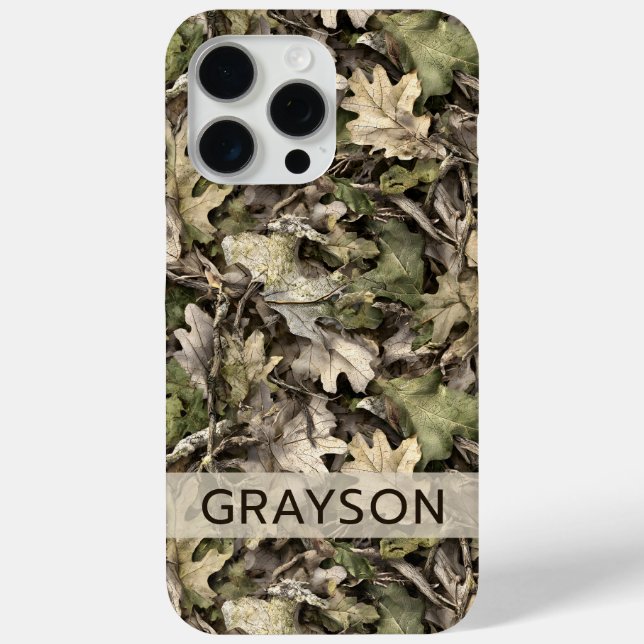 Funda De Case-Mate Para iPhone Leaves Camouflage Personalized (Reverso )