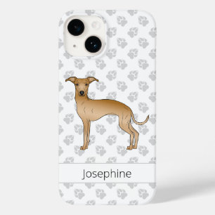 Funda Para iPhone 14 De Case-Mate Lebrel italiano cervato Perro lindo con nombre per