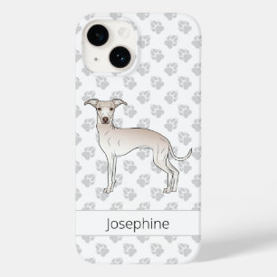 Funda Para iPhone 14 De Case-Mate Lebrel italiano crema Perro lindo con nombre perso