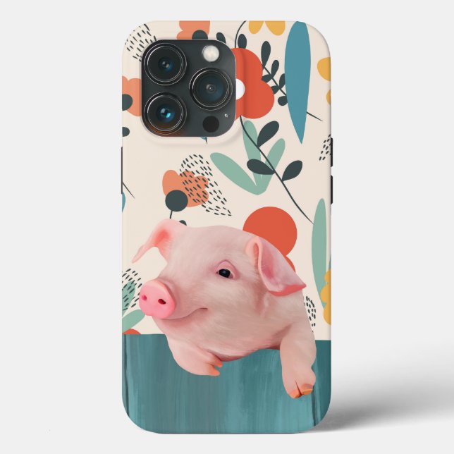 Funda De Case-Mate Para iPhone Lechón acogedor | Animales para bebés (Reverso )