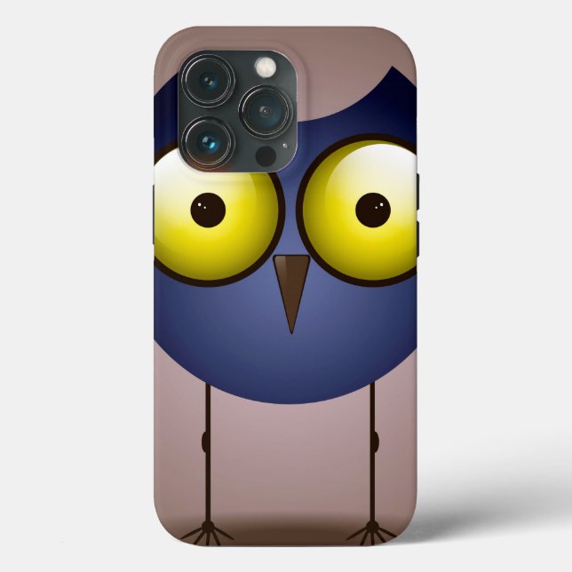 Funda De Case-Mate Para iPhone Lechuza azul ojos grandes (Reverso )