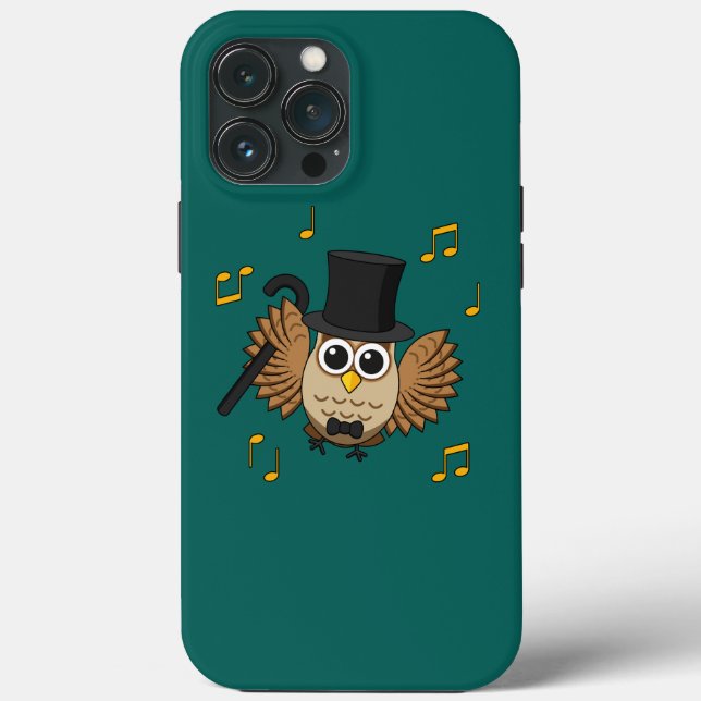 Funda De Case-Mate Para iPhone Lechuza bailarina con Personalizado de notas music (Reverso )