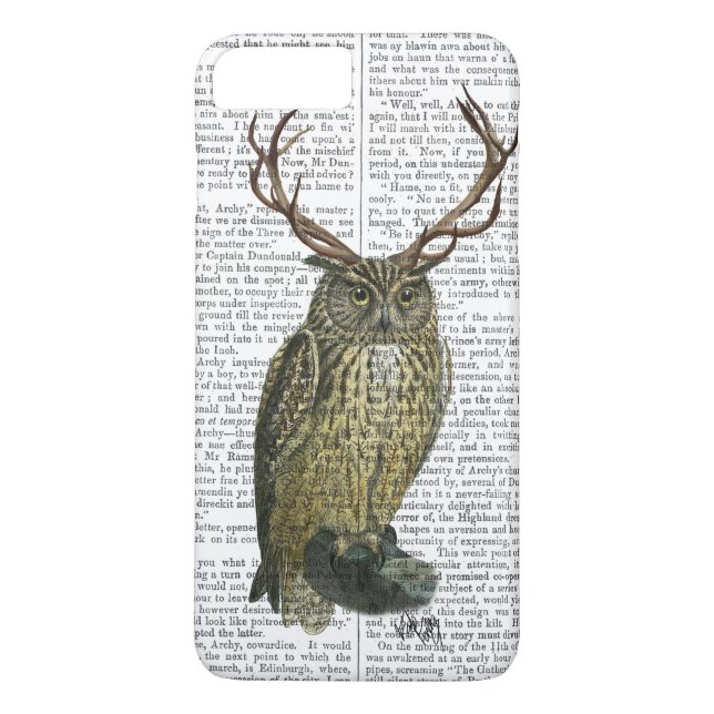 Funda De Case-Mate Para iPhone Lechuza con Antlers llano 2 (Reverso)