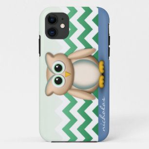 Lechuza Cuta - Funda para iPhone 5 de Chevron azul
