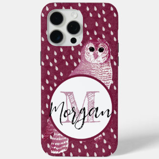 Funda Para iPhone 15 Pro Max Lechuza Damascal Rosa Personalizada