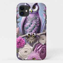 Funda Para iPhone 11 Lechuza de fantasía detallada en una cama de Thorn