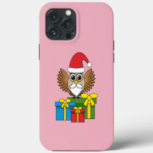 Funda Para iPhone 13 Pro Max Lechuza de Santa Claus con regalos