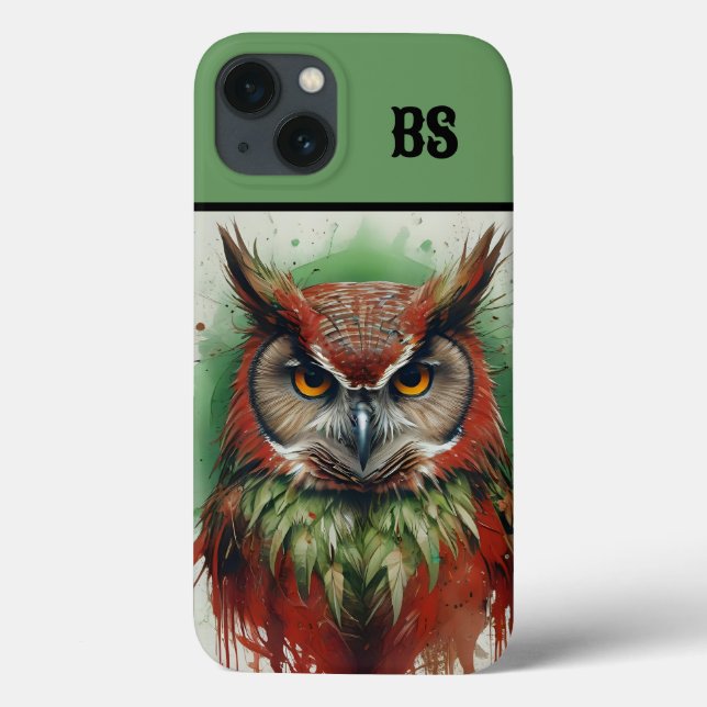 Funda De Case-Mate Para iPhone lechuza en equipo de navidades (Reverso)