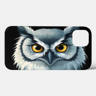 Funda Para iPhone 13 Lechuza Fluffy con ojos expresivos