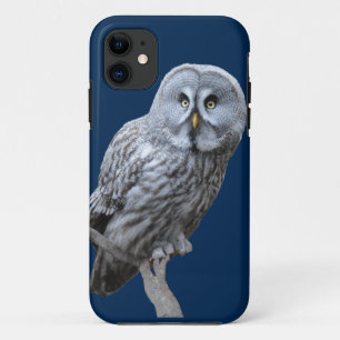 Funda Para iPhone 11 Lechuza gris grande