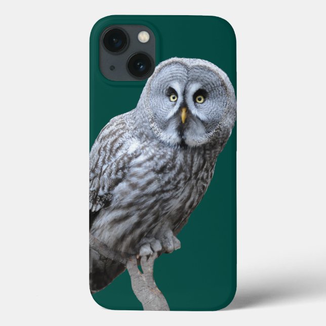 Funda De Case-Mate Para iPhone Lechuza gris grande (Reverso)