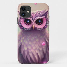 Funda Para iPhone 11 Lechuza Kawaii Rosa