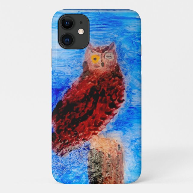 Funda De Case-Mate Para iPhone Lechuza marrón divertida (Reverso)