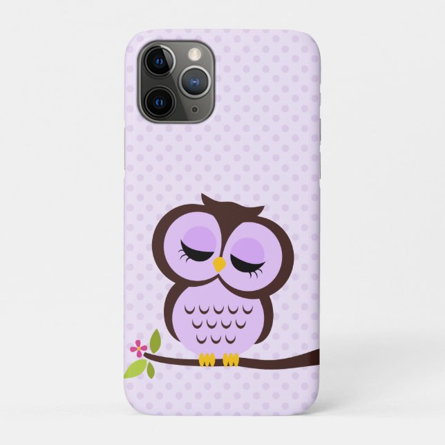 Funda De Case-Mate Para iPhone Lechuza morada (Reverso)