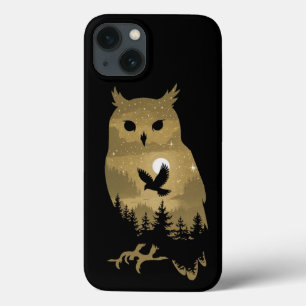 Funda Para iPhone 13 Lechuza nocturna Silhouette