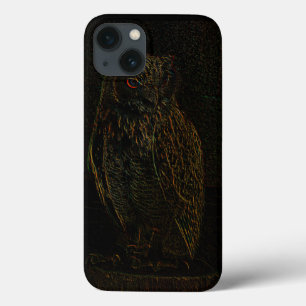 Funda Para iPhone 13 Lechuza Oscura Siniestra Brillante Ojos Negro