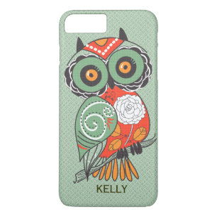 Funda Para iPhone 8 Plus/7 Plus Lechuza Retro Colorida