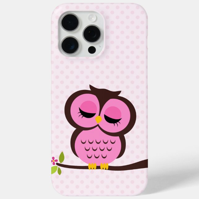 Funda De Case-Mate Para iPhone Lechuza Rosa Cuta (Reverso )