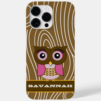 Funda Para iPhone 14 Pro Max De Case-Mate Lechuza Rosa Madera Grano Zig Zag Elija su color