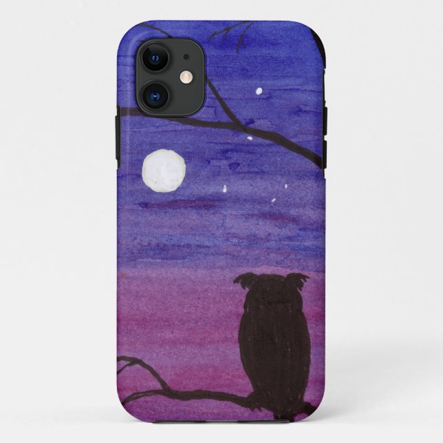 Funda De Case-Mate Para iPhone Lechuza y luna llena (Reverso)