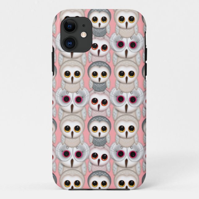 Funda De Case-Mate Para iPhone Lechuzas bebés en modelo rosado (Reverso)