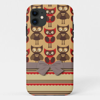 Funda Para iPhone 11 lechuzas canas y rayas de vieiras