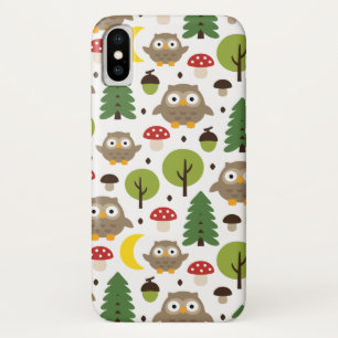 Funda Para iPhone X Lechuzas En El Bosque
