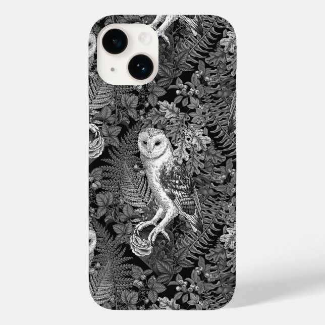Funda De Case-Mate Para iPhone Lechuzas, helechos, robles y bayas 4 (Reverso )