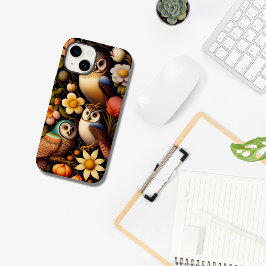 Funda Para iPhone 14 De Case-Mate Lechuzas y flores | Haeckel moderno