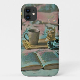 Funda Para iPhone 11 Leer libros, beber café