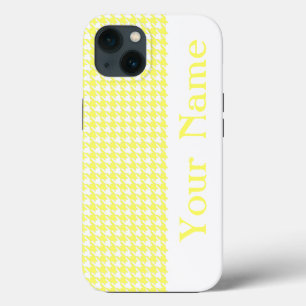 Funda Para iPhone 13 Lemonade Modern Houndstoth con nombre