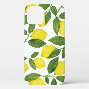 Funda Para iPhone 12 Lemones acuarela: Patrón de frutas de verano