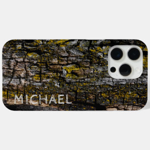 Funda Para iPhone 15 Pro Max Leña Guay Brown mossy corteza Tu nombre personaliz