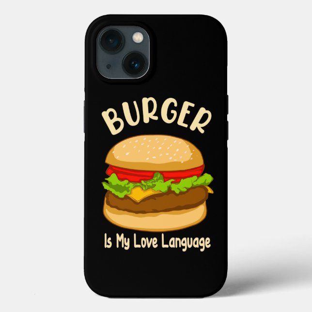 Funda De Case-Mate Para iPhone Lenguaje de Amor por las Hamburguesas (Reverso )