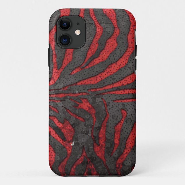 Funda De Case-Mate Para iPhone Lentejuelas de la cebra (Reverso)