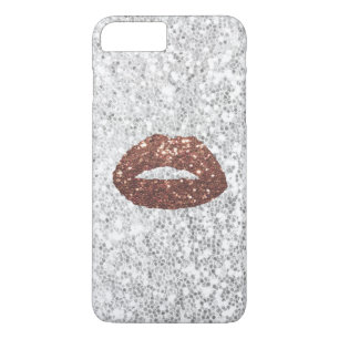 Funda Para iPhone 8 Plus/7 Plus Lentejuelas de plata elegantes de los labios color
