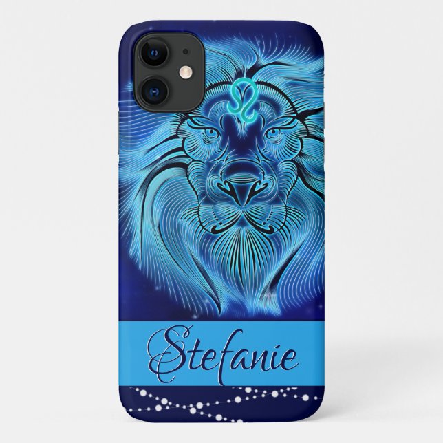 Funda De Case-Mate Para iPhone Leo en azul oscuro (Reverso)