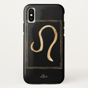 Funda Para iPhone X Leo hammered gold astrología cumpleaños zodiac