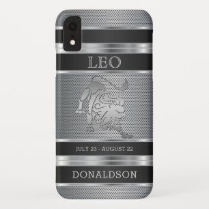 Funda Para iPhone XR Leo ♌ the Lion in Black and Silver Mesh